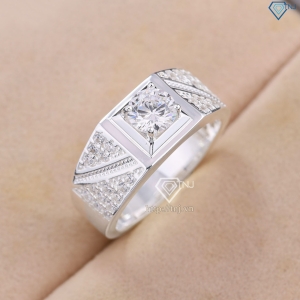 Nhẫn bạc nam 925 đẹp đính đá đơn giản NNA0830