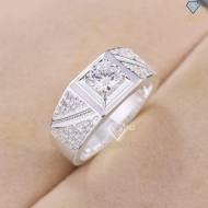 Nhẫn bạc nam 925 đẹp đính đá đơn giản NNA0830