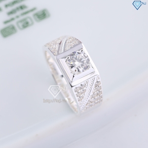 Nhẫn bạc nam 925 đẹp đính đá đơn giản NNA0830