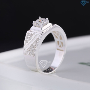 Nhẫn bạc nam 925 đẹp đính đá đơn giản NNA0830
