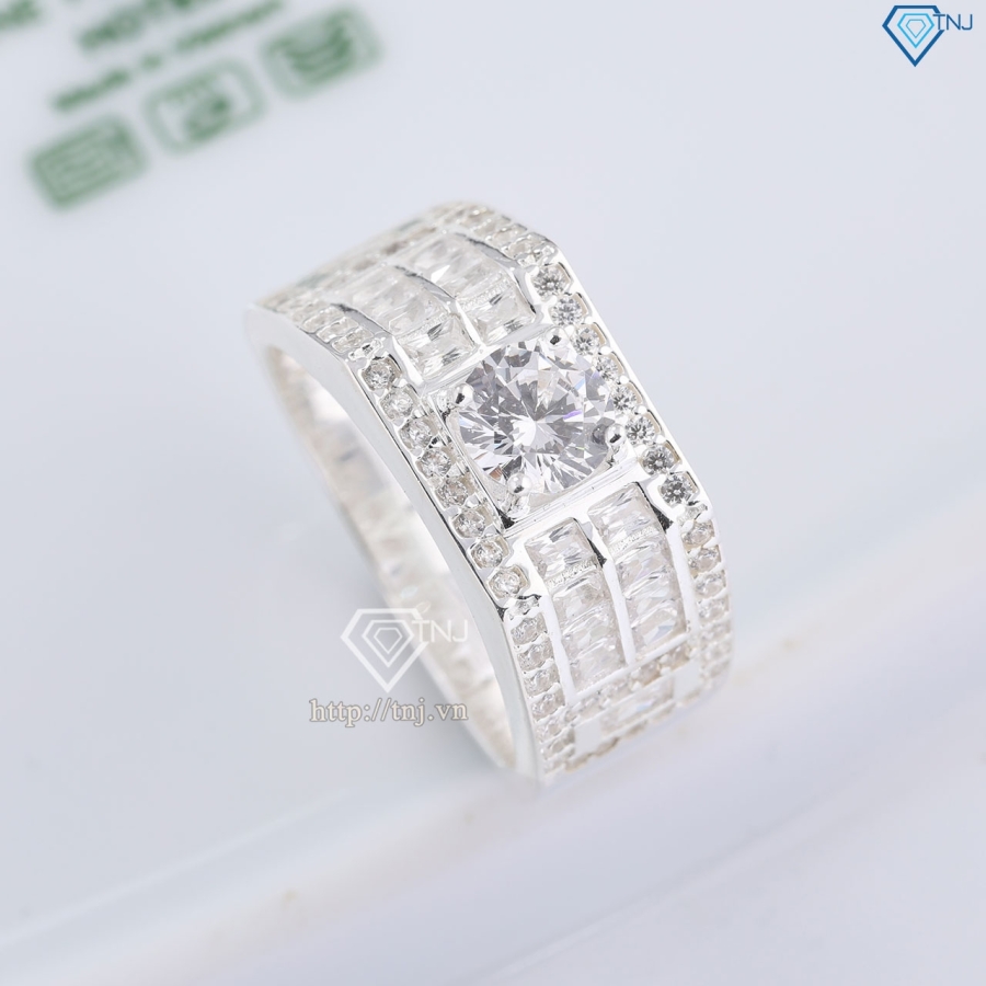 Nhẫn bạc nam 925 đẹp đính đá NNA0831