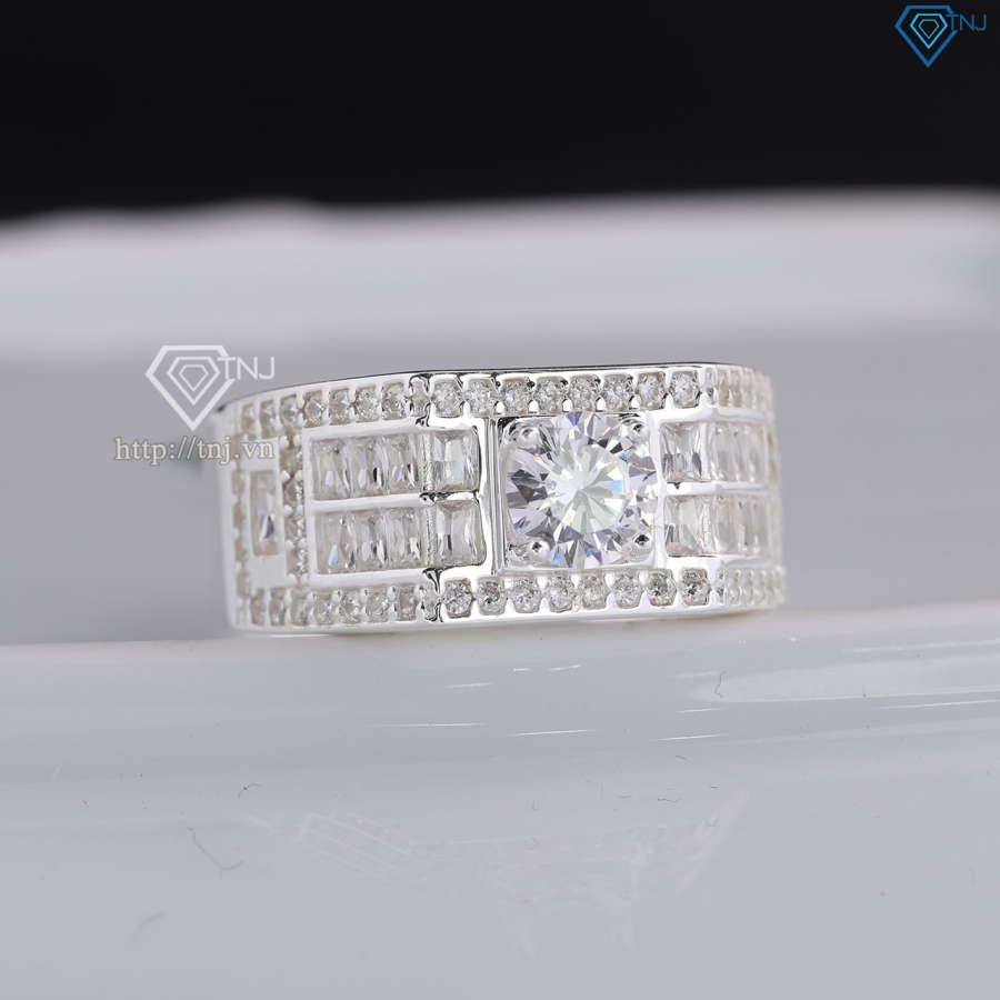 Nhẫn bạc nam 925 đẹp đính đá NNA0831