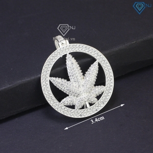 Mặt dây chuyền mặt tròn lá mùa thu cho nam MDCA0103