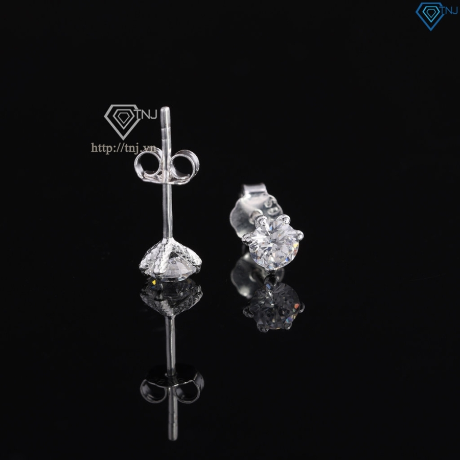 Bông tai bạc nam móng rồng đính đá 4mm BTA0114 - Trang Sức TNJ