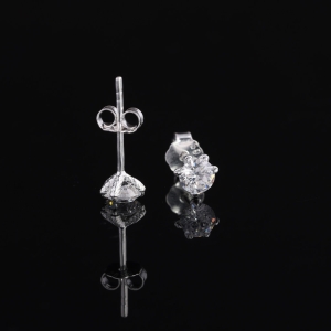 Bông tai bạc nam móng rồng đính đá 4mm BTA0114