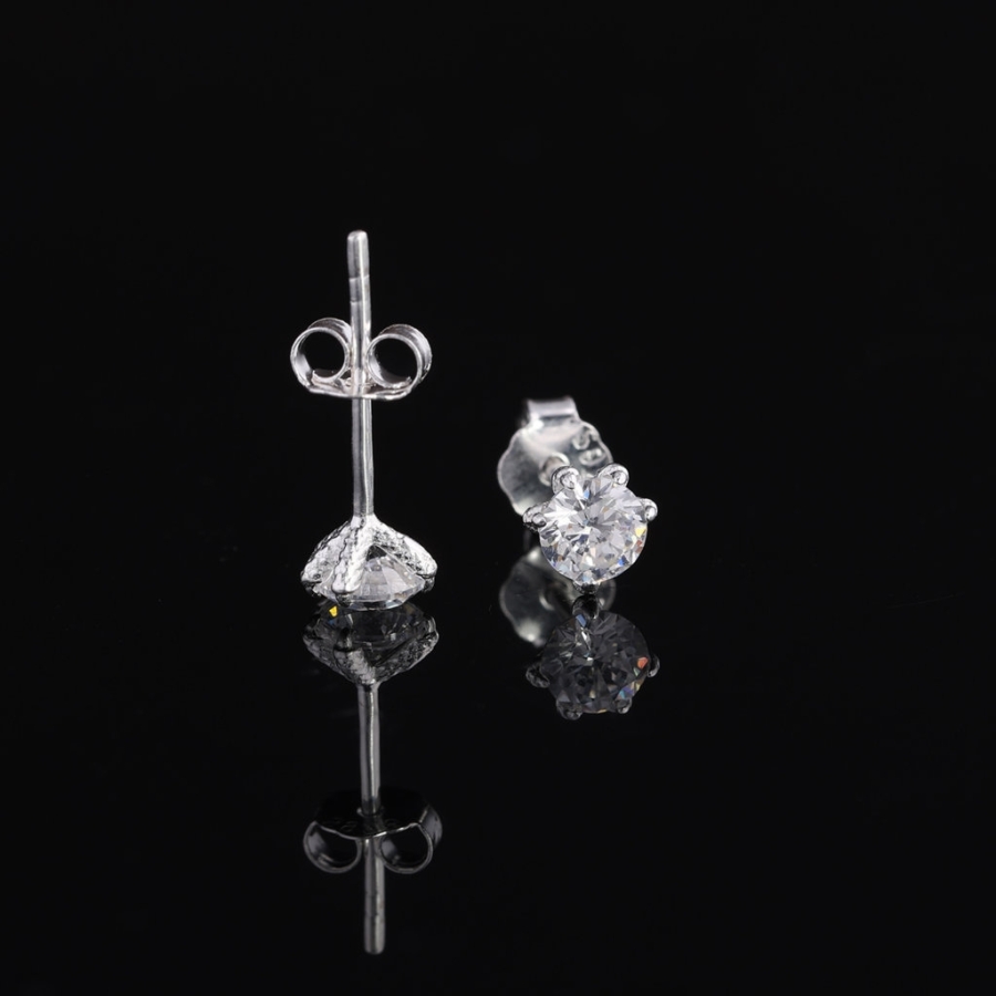 Bông tai bạc nam móng rồng đính đá 4mm BTA0114