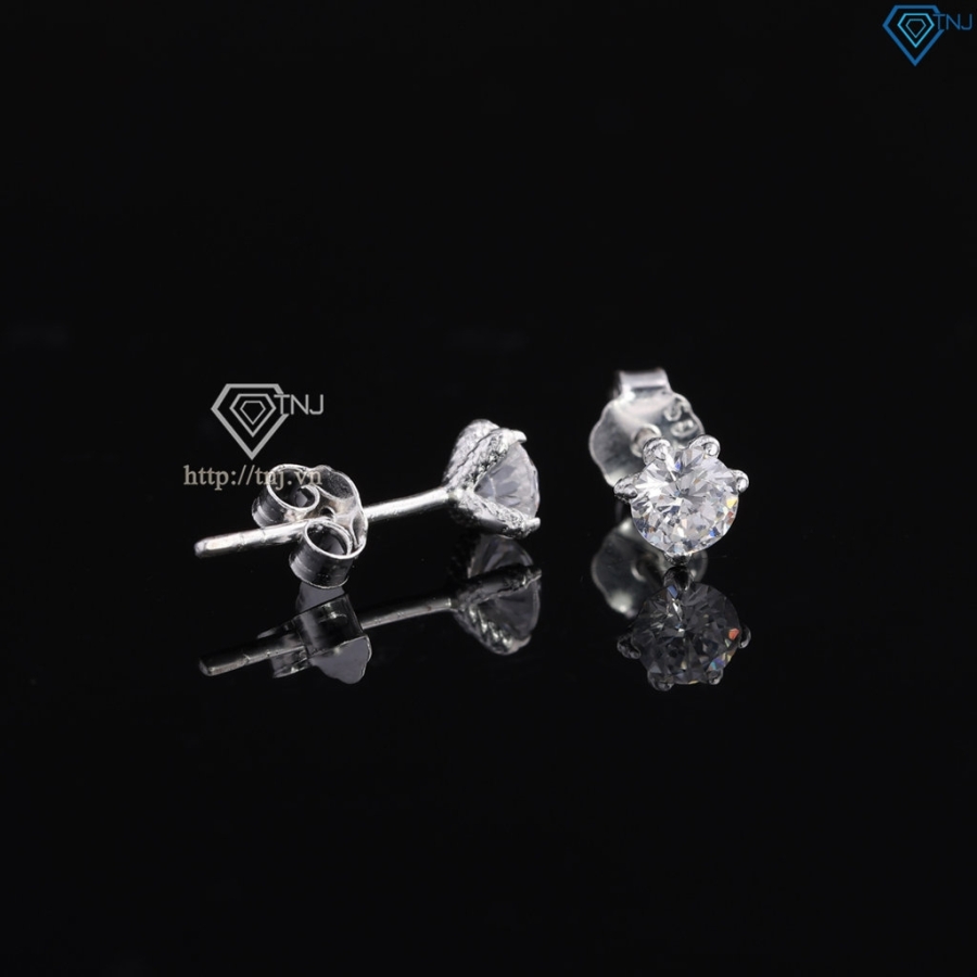Bông tai bạc nam móng rồng đính đá 4mm BTA0114 - Trang Sức TNJ