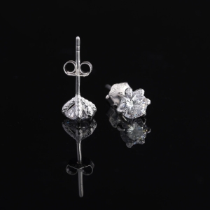 Bông tai bạc nam móng rồng đính đá 5mm BTA0114.1