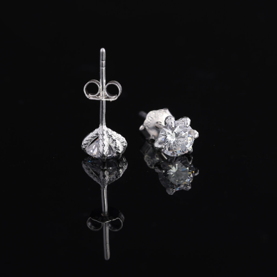 Bông tai bạc nam móng rồng đính đá 5mm BTA0114.1