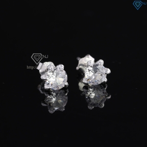 Bông tai bạc nam móng rồng đính đá 6mm BTA0114.2 - Trang Sức TNJ