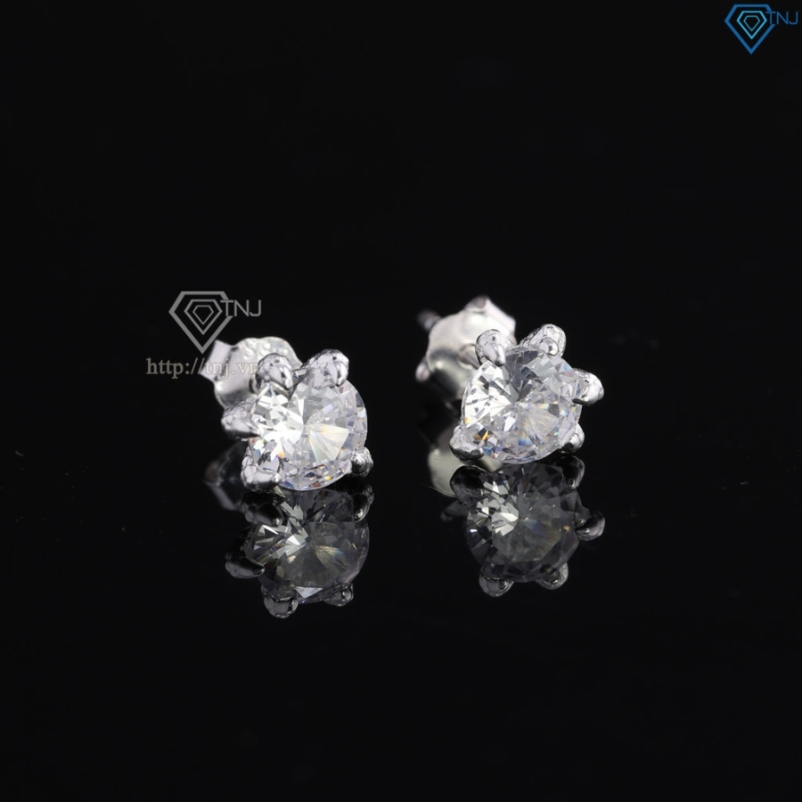 Bông tai bạc nam móng rồng đính đá 6mm BTA0114.2 - Trang Sức TNJ