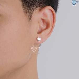 Bông tai bạc nam móng rồng đính đá 6mm BTA0114.2 - Trang Sức TNJ
