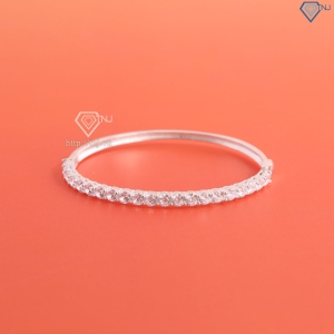 Lắc tay bạc nữ dạng kiềng đính đá LTN0430  - Trang Sức TNJ