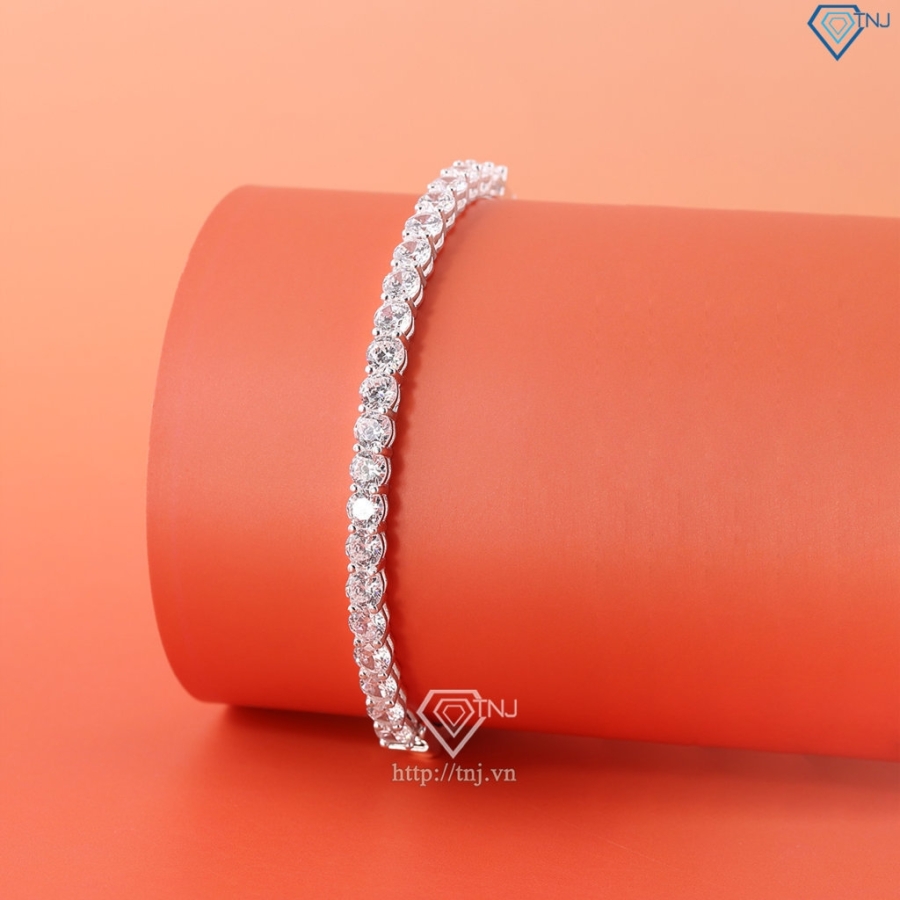 Lắc tay bạc nữ dạng kiềng đính đá LTN0430  - Trang Sức TNJ