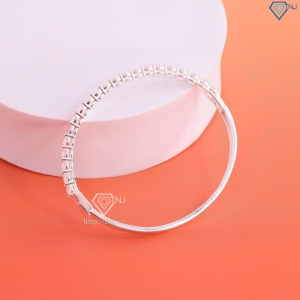 Lắc tay bạc nữ dạng kiềng đính đá LTN0430  - Trang Sức TNJ