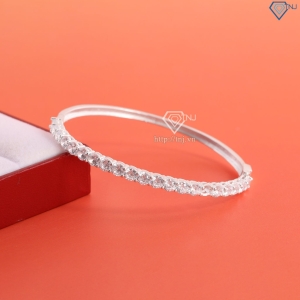Lắc tay bạc nữ dạng kiềng đính đá LTN0430  - Trang Sức TNJ