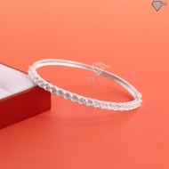 Lắc tay bạc nữ dạng kiềng đính đá LTN0430  - Trang Sức TNJ