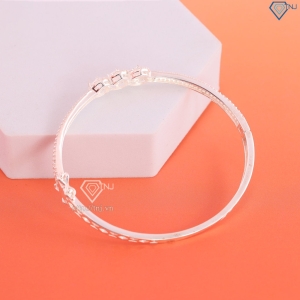 Lắc tay bạc nữ dạng kiềng đính đá đẹp LTN0428 - Trang Sức TNJ