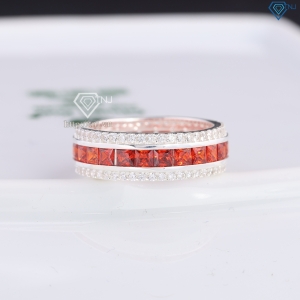 Nhẫn bạc nam tròn đính đá đỏ đẹp NNA0832 - Trang sức TNJ