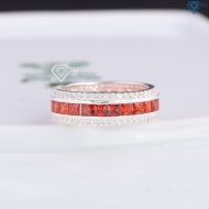 Nhẫn bạc nam tròn đính đá đỏ đẹp NNA0832 - Trang sức TNJ