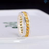 Nhẫn bạc nam tròn đính đá vàng đẹp NNA0832 - Trang sức TNJ