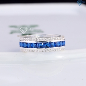 Nhẫn bạc nam tròn đính đá xanh dương đẹp NNA0832 - Trang sức TNJ
