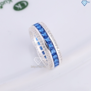 Nhẫn bạc nam tròn đính đá xanh dương đẹp NNA0832 - Trang sức TNJ