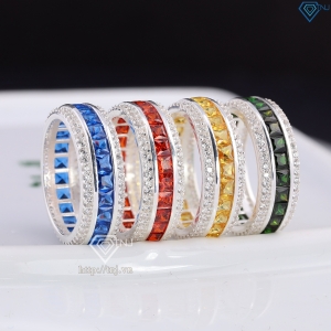 Nhẫn bạc nam tròn full đá đính đá màu đẹp NNA0832 - Trang sức TNJ