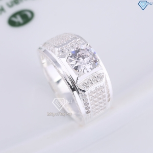 Nhẫn bạc nam đính đá trắng đẹp NNA0834