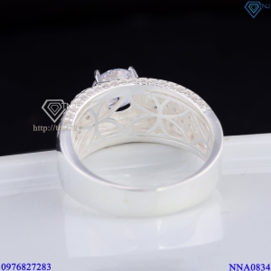 Nhẫn bạc nam đính đá trắng đẹp NNA0834