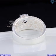 Nhẫn bạc nam đính đá trắng đẹp NNA0834