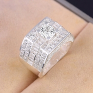 Nhẫn bạc nam bản to đính đá NNA0835