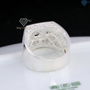 Nhẫn bạc nam bản to đính đá NNA0835