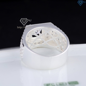 Nhẫn bạc nam mặt vuông đính đá đẹp NNA0836
