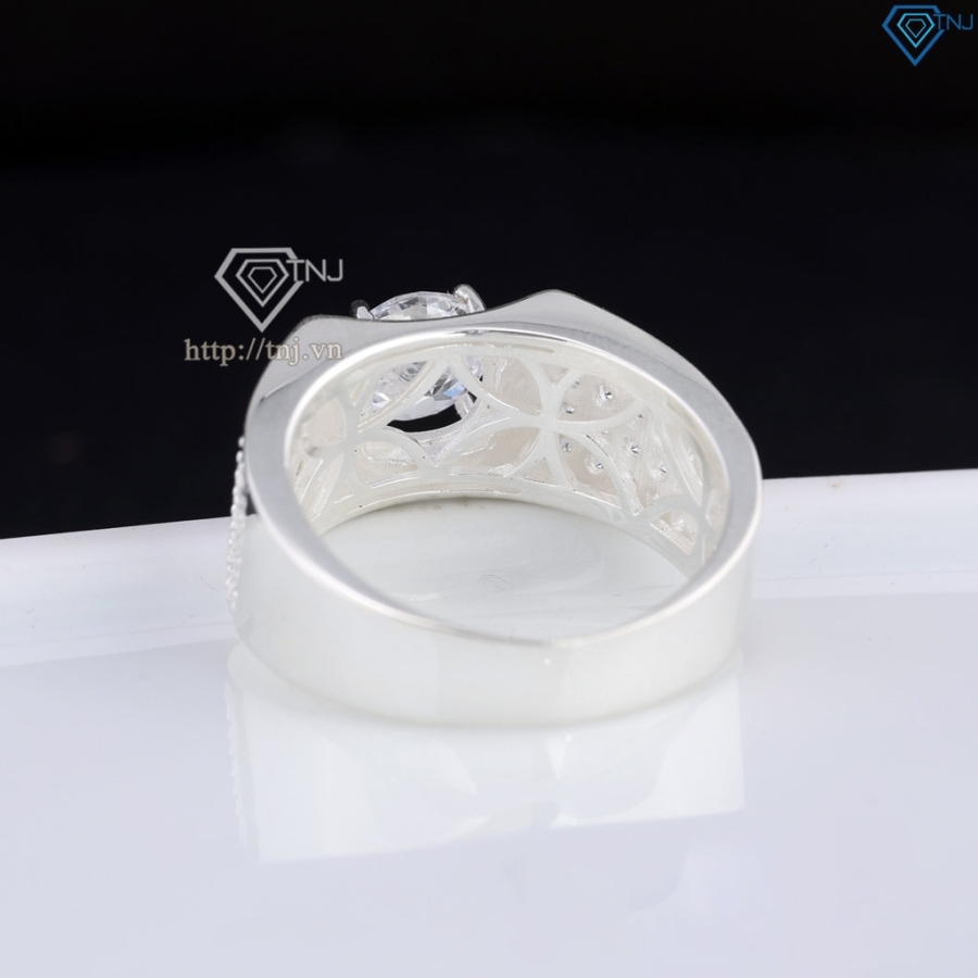 Nhẫn nam bạc 925 đính đá trắng NNA0838