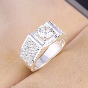 Nhẫn nam bạc 925 đính đá trắng NNA0838