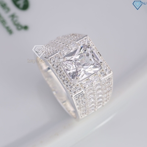 Nhẫn nam bạc 925 đính đá chữ nhật đẹp NNA0839