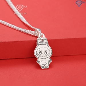 Dây chuyền bạc cho bé hình Labubu khắc tên DCT0126