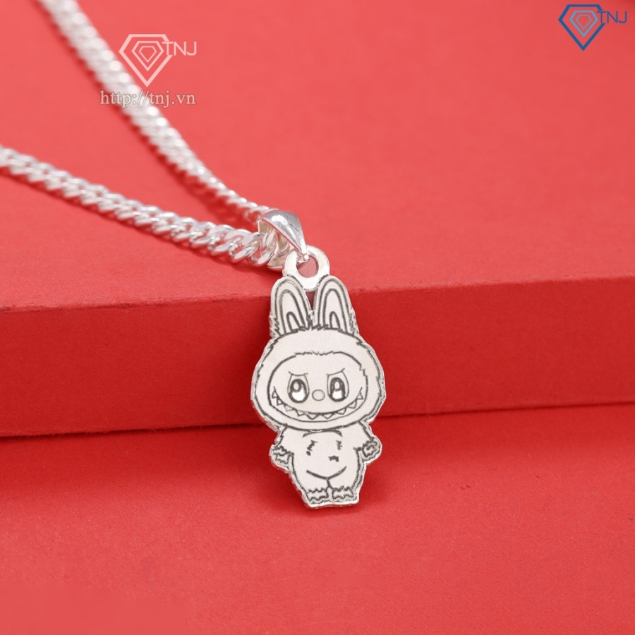 Dây chuyền bạc cho bé hình Labubu khắc tên DCT0126