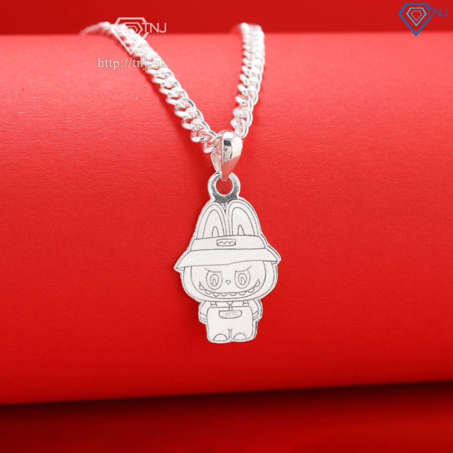 Dây chuyền bạc cho bé hình Labubu khắc tên DCT0127