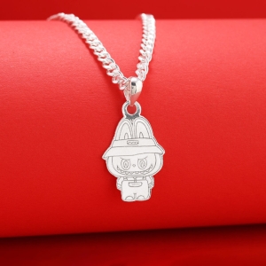 Dây chuyền bạc cho bé hình Labubu khắc tên DCT0127