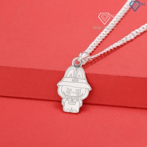 Dây chuyền bạc cho bé hình Labubu khắc tên DCT0127