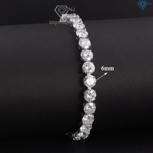 Lắc tay bạc nam Tennis đính full kim cương Moissanite 6mm LTNM0012