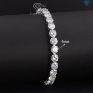 Lắc tay bạc nam Tennis đính full kim cương Moissanite 6mm LTNM0012