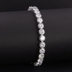 Lắc tay bạc nam Tennis đính full kim cương Moissanite 6mm - Kiểm định GRA LTAM0012