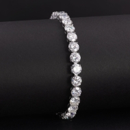 Lắc tay bạc nam Tennis đính full kim cương Moissanite 6mm - Kiểm định GRA LTAM0012