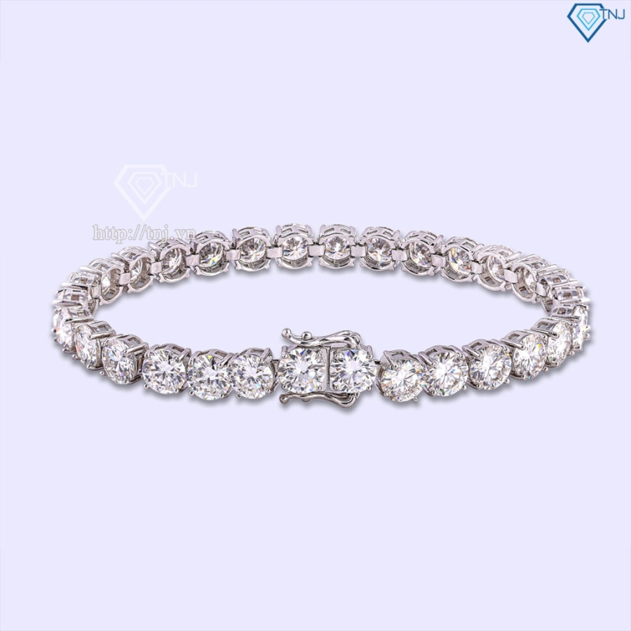 Lắc tay bạc nam Tennis đính full kim cương Moissanite 6mm LTNM0012