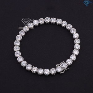 Lắc tay bạc nam Tennis đính full kim cương Moissanite 6mm LTNM0012