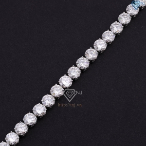 Lắc tay bạc nam Tennis đính full kim cương Moissanite 6mm LTNM0012