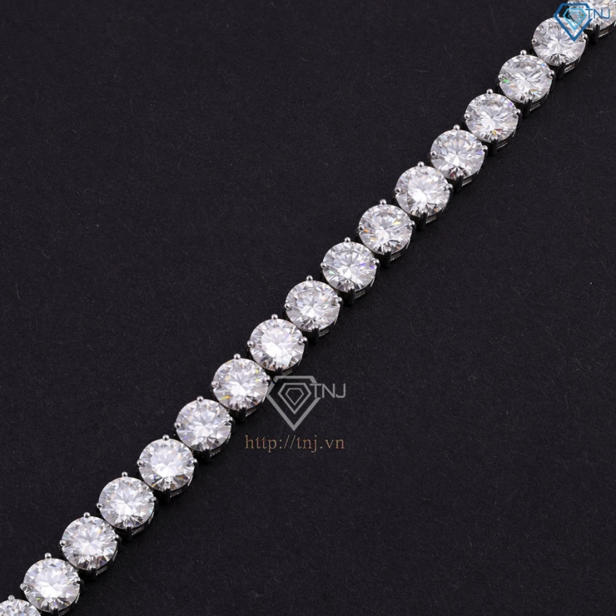 Lắc tay bạc nam Tennis đính full kim cương Moissanite 6mm LTNM0012